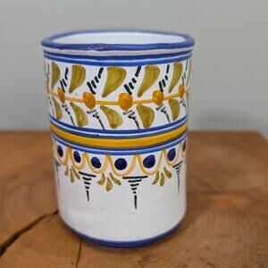Talavera Spain Cup Hand Painted Ceramic Coffee Tea Mug Vase Bright Eclectic Gift
